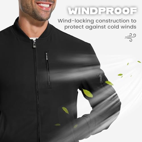 Men's Lightweight Jackets Windbreaker Casual Bomber Jacket Fall Golf Coats With Pockets4