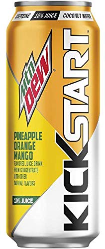 Mtn Dew Kickstart Energy Drink - Variety Pack: Variety Pack: Fruit Punch, Black Cherry, Orange Citrus, Pineapple Orange Mango 16Fl.oz. (Pack Of 12) #TOP4