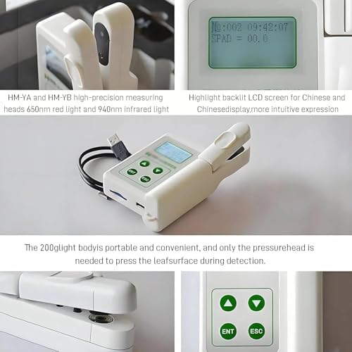 Accurate Portable Chlorophyll & Nitrogen Analyzer, 0.0 to 99.99 SPAD Range, Ideal for Farmers, Gardeners, Scientists – Essential Plant Nutrition Measurement Tool