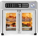 Emeril Lagasse Extra Large French Door Air Fryer Toaster Oven Combo, 25 Cooking Functions and Digital Controls, 7 Accessories Included, Stainless Steel Finish, 26QT Capacity