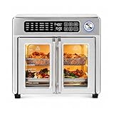 Emeril Lagasse Extra Large French Door Air Fryer Toaster Oven Combo, 25 Cooking Functions and Digital Controls, 7 Accessories Included, Stainless Steel Finish, 26QT Capacity