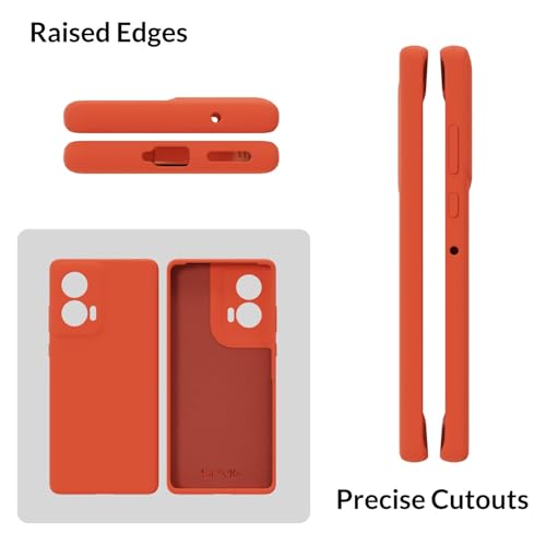 Image of SPRIG Compatible with Moto Edge 50 Fusion Premium SilkTone (Liquid Silicone) Back Cover Drop Tested Shock Proof Mobile Case for Men, Women, Boys and Girls with Camera Protection (Orange)