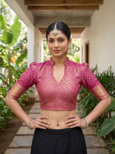 MIMOSA maroon kanjivaram silk saree in art silk – image 7