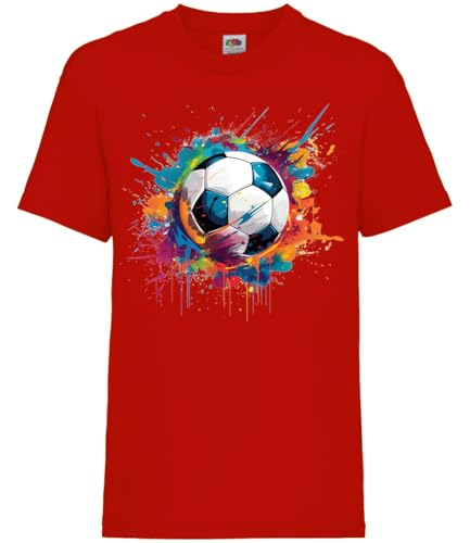 Varsany Red Football T Shirt for Kids – Boys & Girls Top, Comfortable Kids Clothes, Red T-Shirt for Children