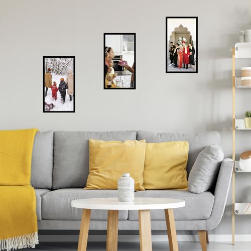Image of JCJMY 9x16 Picture Frame Black for Wall Hanging, Wall Mounting Horizontally or Vertically, 9 x 16 Wall Gallery Poster Photo Frame with Shatter Resistant Plexiglass, Black