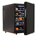 Koolatron 20 Bottle Wine Fridge Freestanding Cooler Cabinet with Glass Door Beverage Can Thermoelectric Refrigerator For Bar Ideal for Red White & Sparkling Wine Champagne 1.7 cu ft (Black 48 L)