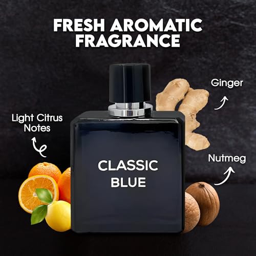 Image of AFLUXE 2PCS Valentine Milano /Classic Blue Eau De Toilette for Men-Fresh,Romantic Scent Perfume for Men 3.4 Fl Oz Each Mens Cologne For All Skin Daily Used