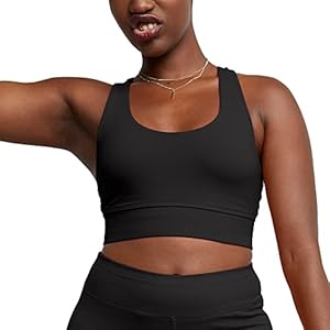 Hanes Women’s Originals Bralette, Pullover Cotton Longline Bra with Moderate Support, Black, Small