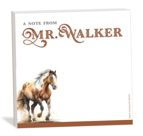 Guajolote Prints Personalized Appreciation Notepad, Gift for Teachers, Nurses, Friends and Coworkers, End of Year, Christmas Gift, 3.5 x 3.5 inches, 42 Sheets (Wild Horse)