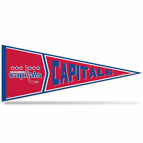 Rico Industries NHL Hockey Washington Capitals Retro 12" x 30" Felt Wall Décor Pennant - Great for Home/Bed Room/Man Cave Décor