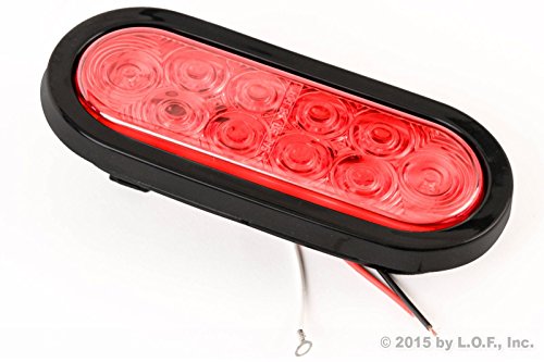 Red 6 Inch Oval Stop/Turn/Tail Light With 10 Led Diode - Dot Compliant - Sealed - Marine Waterproof - Great For Trucks And Trailers #TOP1