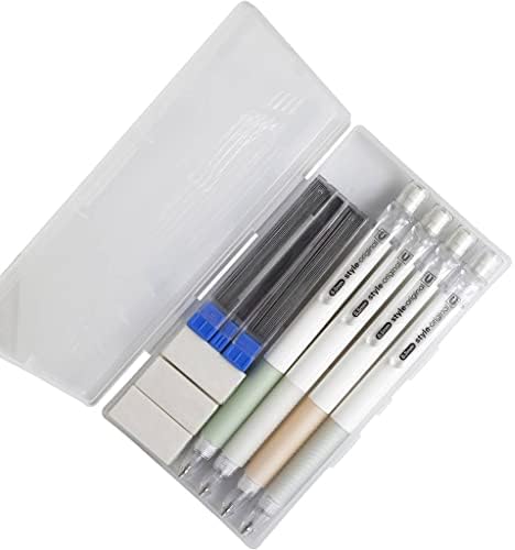 Idcrea Mechanical Pencil Set 4PCS 0.5 Mechanical Pencils 100 HB Lead 3 Erasers for Students