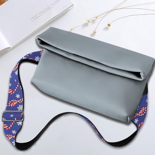 Image of Talayituse Christmas Candy Snowflake Print Shoulder Strap Wide Purse Bag Strap Adjustable Replacement Belt Luggage Crossbody Shoulder Bag Strap for Women Girls, 1 Pack Christmas Decor