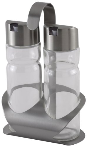 Aceitera Acero Inox. 2 Pz. Sabor - Monix En Oferta Monix Sabor - Vinagreras De Acero Inoxidable Y Cristal, 2 Unidades