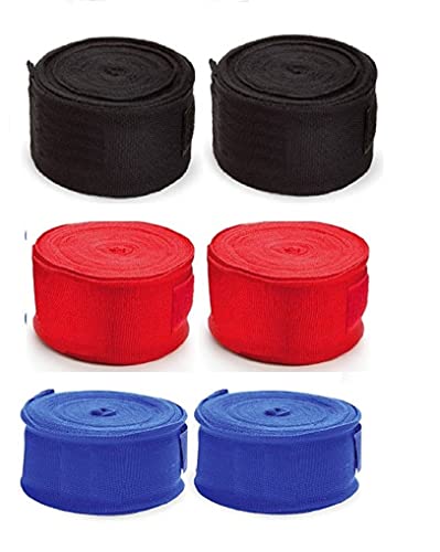 VENOM 3 Pair Cotton Material (Length : 180 Inch) Boxing Hand Wraps Elastic Hand & Wrist Support for Kickboxing Training Gym Workout (Red, Blue, Black) (B0BJ2QPZ9K) Amazon Price History, Amazon Price Tracker