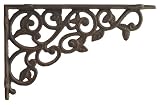Wall Mount Brace Shelf Bracket Ornate Leaf Cast Iron 12" Deep