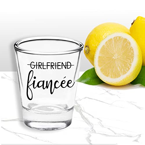 Boyfriend And Girlfriend Shot Glasses Gift Set Engagement Gifts For Couples - Fiance Fiancee Classic Shot Glasses Gift For Him And Her - His And Hers Shot Glasses For Mr And Mrs Bride And Groom-1.5Oz #TOP3