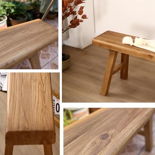 Banco de madera rústico estrecho asiento interior para dormitorio 7