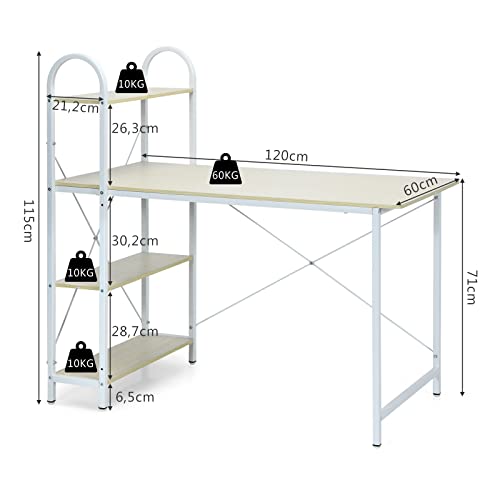 COSTWAY Scriviania Computer Salvaspazio di Metallo...