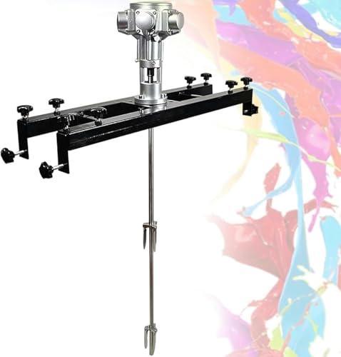 Power Mixer Pneumatic Agitator Clamp-On Drum Agitator Industrial-Grade Pneumatic Shaker Paint Stirring Tool，Pneumatic Paint Mixer, 1/2 Air Agitator with Stand, Folding Propeller, 1000L Capac