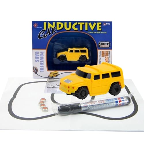 Coche inductivo sigue líneas para jugar en casa creando circuitos de carreras en papel