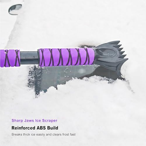 HEEYA 44 Inch Snow Brush for SUV, Ice Scraper for Car Windshield Window, Extendable Snow Scraper and Brush with Comfortable Foam Grip for Truck Vehicle Automobile - Purple by HEEYA - Image 5