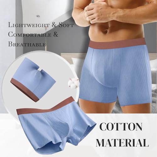 Men's Cotton Breathable Trunks Underwear Stretch Moisture-Wicking Boxer Briefs, 4-Pack2