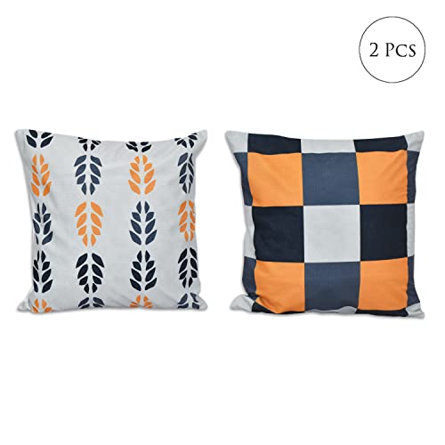 Image of ohello Designer Printed Holland Velvet Throw Pillow Covers 16 inch x 16 inch or 40 x 40 cm Set of 2 - Designer Square Pillow Covers /Cushion Covers for Bed, Sofa,Chair, Bed & Living Area | 003