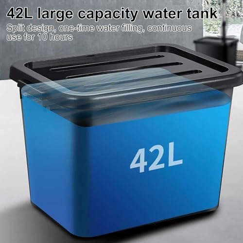 Oscillating Misting Fan with Water Tank, Adjustable Height Pedestal Fan for Industrial Use, Perfect for Garage, Warehouse & Workshop (26in / 65cm)