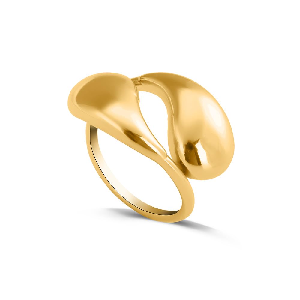 palmonas Gold Plated Adjustable Finger Ring for Women - Gift for Girls & Women | Waterproof & Anti Tarnish Rings, 18k Gold Plated Rings-picture-31