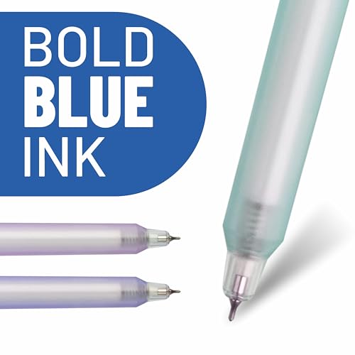 Image of Anupam Sylent Roller Gel Pen 0.5 mm, Waterproof Smooth Quick-Dry Dark Ink, Comfortable Grip Exam & Office Pen, Refillable (3 Multicolour Body BlueInk, 1 Black Body BlackInk)