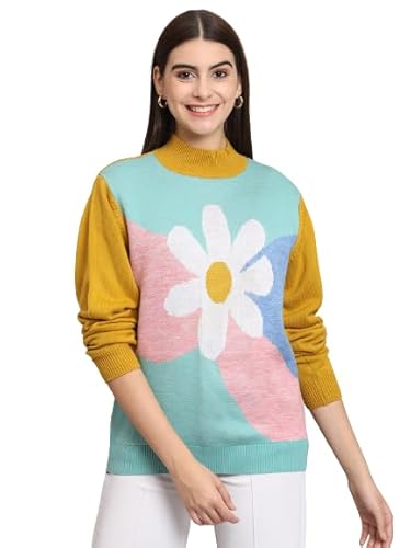 Full Sleeve Printed Women Multicolor Hooded Sweatshirt