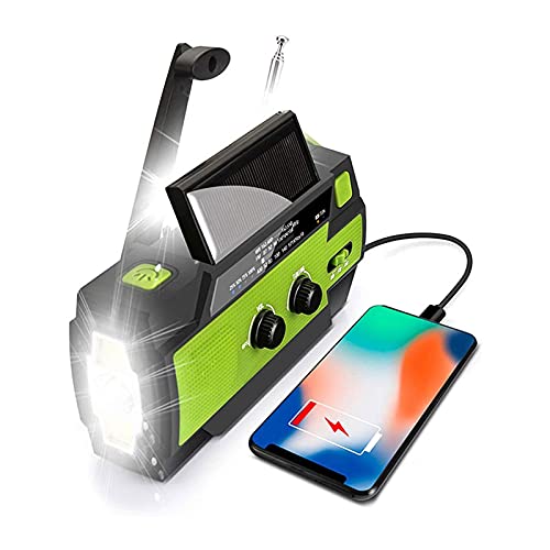 Image of 4000mAh Weather Radio Portable Emergency Radio with 3 Ways Powered AM /FM /NOAA Weather Alert Portable Radio with SOS Alarm Flashlight Reading Lamp and Cellphone Charger