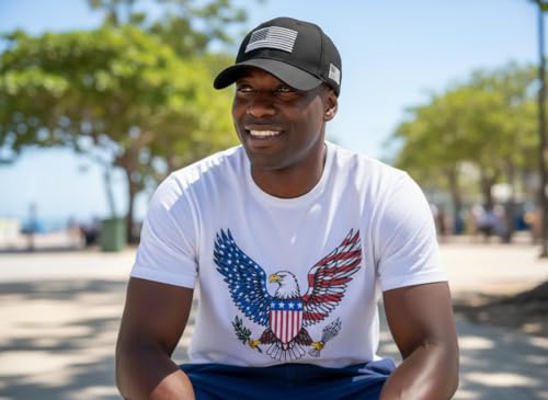 Image of USA Flag Hat American Flag Embroidered Patriotism On Display Comfortable Adjustable One Size Fits Most