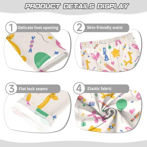 Inflatable Party Girls Leggings,Workout Leggings for Girls Toddler Athletic Legging Size for 3-10T3