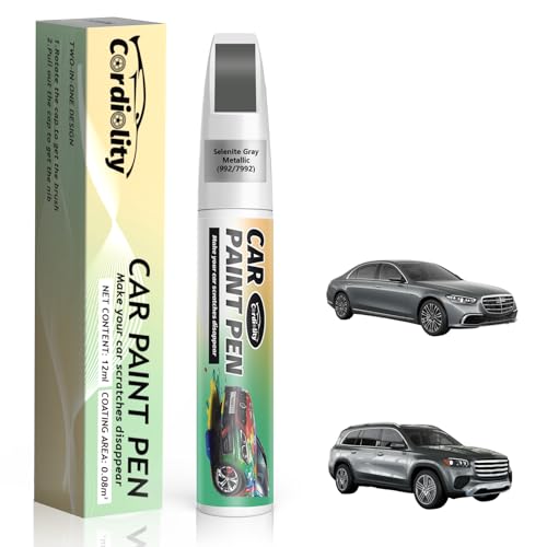 Image of 992 /7992 Selenite Gray Metallic Touch Up Paint for Mercedes Benz, Color Accurate Car Paint Scratch Repair Pen, Quick & Easy Fix Automotive Chips and Nicks