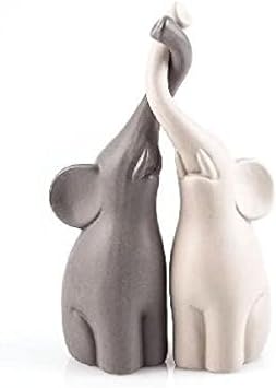 Coppia Di Statuette Romantiche In Ceramica A Forma Di Cuore – Decorazione Da Tavolo Per Matrimoni, Anniversari E San Valentino, Due Taglie (23 Cm E 14,5 Cm)