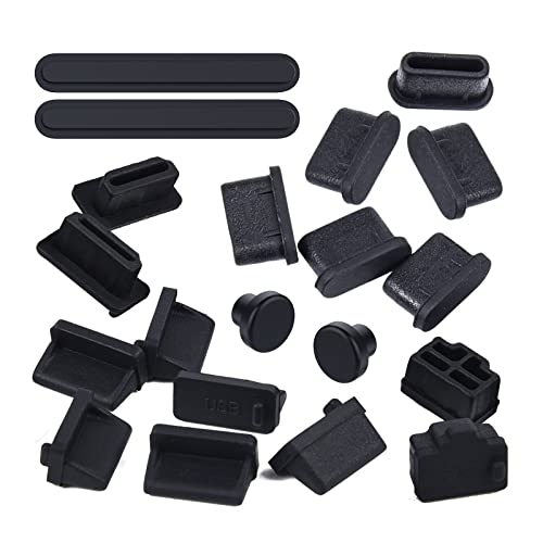 20 Pcs USB Port Cover, 6 Types Laptop Ports Cover Dust Plugs Caps for Type C/USB C, USB Female Plug...