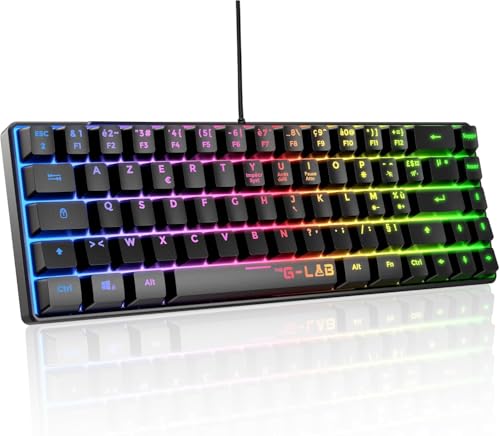 The G-Lab Keyz Hydrogen TKL - Tastiera da gioco con cavo, 60% retroilluminata multicolore, silenziosa, per PC, PS4, PS5, New 2024, colore: Nero The G-Lab Keyz Hydrogen TKL - Tastiera da gioco con cavo, 60% retroilluminata multicolore, silenziosa, per PC, PS4, PS5, New 2024, colore: Nero
