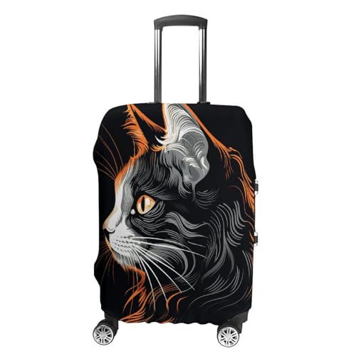 Travel Luggage Cover Elastic Suitcase Protector Anti-Scratch Washable Light And Cat Luggage Sleeve Tsa Approved Carry on Covers Baggage Cover Fits 18-32 Inch Luggages
