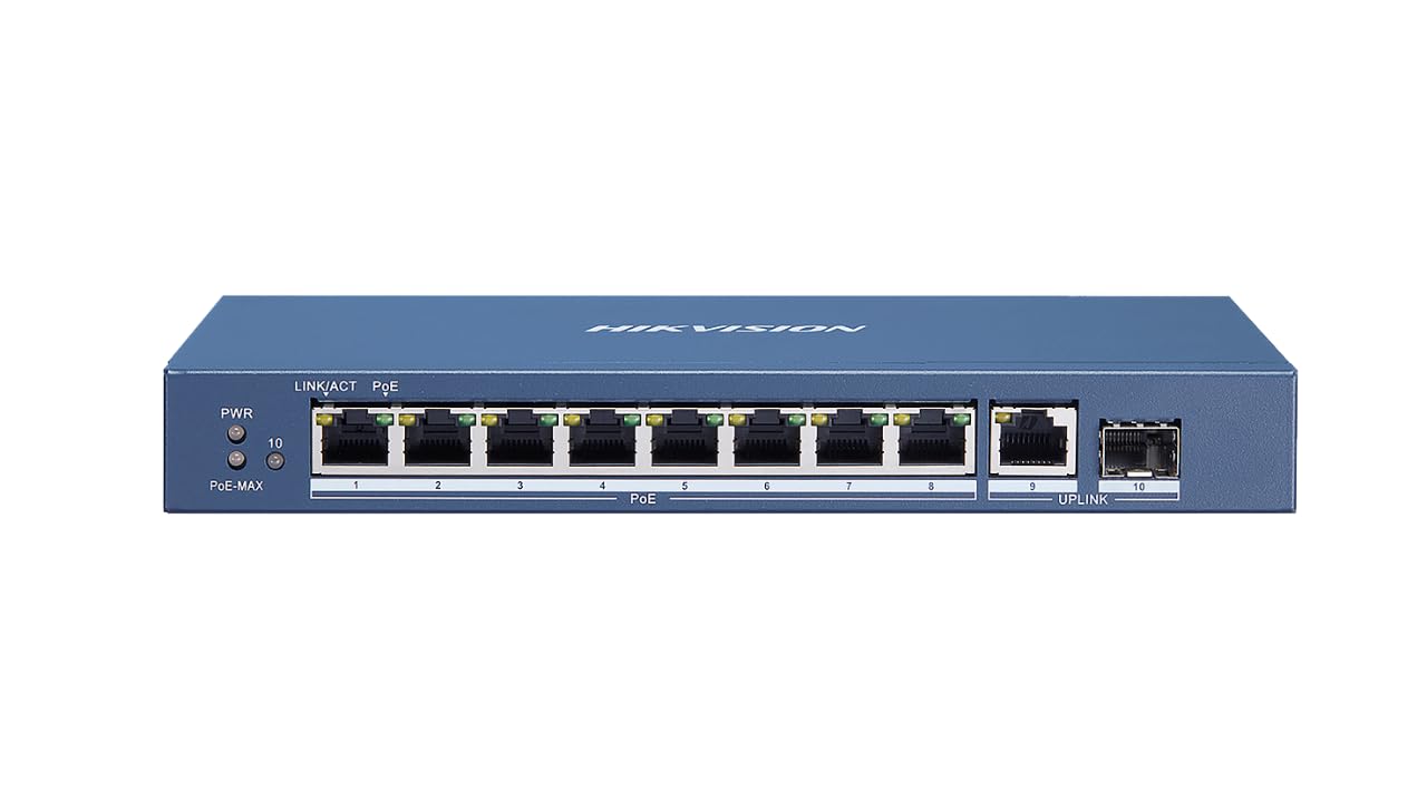 Hikvision DS-3E0510P-E switch di rete Non gestito Gigabit Ethernet (10/100/1000) Supporto Power over Ethernet (PoE) Blu