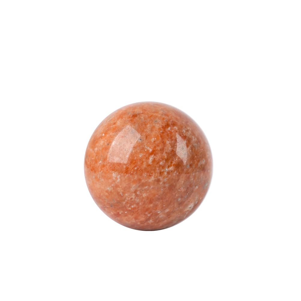 Iuyixwfp 6~7Cm Gem Real Sunstone Crystal Sphere Ball Healing Crystal Ball With Decoation Stand For Fengshui Meditation Ball,
