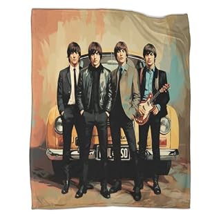 PGtaa Rock Band Couverture Épaisse Et Chaude en Flanelle – Couverture De Canapé – Couverture 3D – Motif : The Beatles – 60x80inch(150x200cm) - Les Beatles, Paul McCartney, John Lennon, RIngo Starr, George Harrison