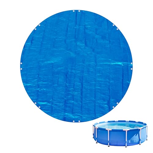 Pool Liner Pads for Above Ground Pools,8FT Round Tarp for Under Pools,Outdoor Swimming Pool Mat,Round Cloth for Pool Bottom(Silver/Blue)