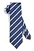 HISDERN Mens Ties Navy Blue Striped Tie and Pocket Square Set Classic Formal Business Strip Ties for Men Woven Silk Necktie Handkerchief Wedding