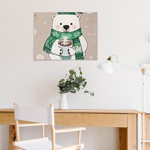 Toile murale ours solution déco mur vide pour salon et chambre - 7