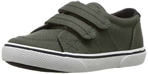 Sperry Boys' Halyard Hook and Loop Boat Shoe, Olive, 8.5 M US Toddler