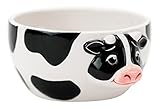 Boston Warehouse Udderly Cow Decorative Serving Bowl, Hand Painted Ceramic