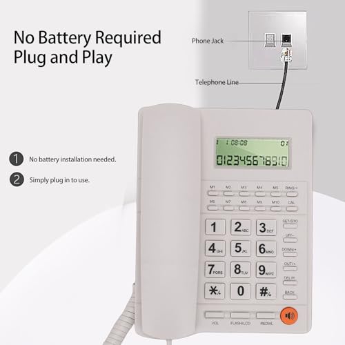 Teléfono Fijo Tangxi con Cable y Identificador de Llamadas miniatura 3
