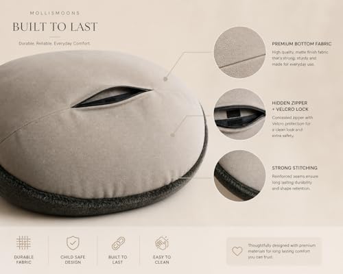 Image of Mollismoons Faux Fur Bean Bag Chair Cover for Adults & Kids | Luxury Lounger & Round Floor Sofa Seating | Modern Cozy Feel | No Beans Included (Pestal, Teardrop)